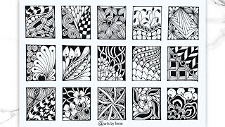 15 Zentangle  Pattern For Beginners |Zentangle patterns |Doodle Pattern | Mandala Patterns