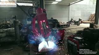 Metal base welding by Yooheart welding robot with laser tracking