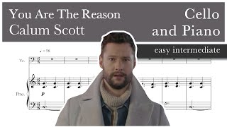 You are the reason - Calum Scott – Cello and Piano accompaniment - Sheet Music (Easy Intermediate)