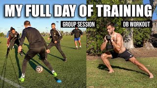 My Full Day of Offseason Training | Group Training + DB Workout