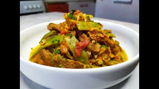 Тушёная капуста с мясом и стручковой фасолью