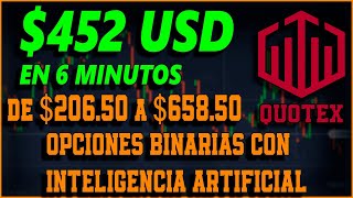 $452 DOLARES En 6 Minutos con INTELIGENCIA ARTIFICIAL | Trading Automatico #IqOption #Quotex 2023