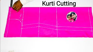 Ladies simple suit kurti cutting | How to cut ladies suit kurti | Ladies suit ki cutting sikhe