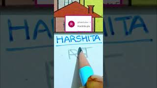 HARSHITA  Name Logo Design #trending #art #logo #viral #youtubeshorts #shorts