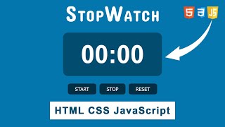 Build StopWatch Using JavaScript | StopWatch Web App