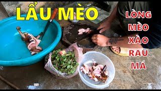 Cách làm lẩu mèo, lòng mèo thịt mèo xào rau má