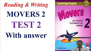 Mover 2 2018 TEST 2, Reading and Writing with answer | Learn English with me