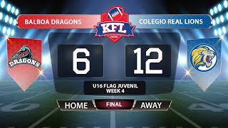 KFL U16 Flag Juvenil - Balboa Dragons vs Real Lions