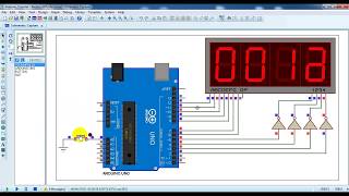 Arduino with 7 segment display Proteus simulation