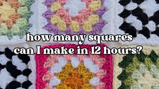 How many granny squares can I crochet in ONE DAY? | AshtenStitches Vlog 3