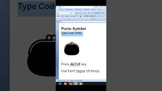 Purse 👜 Emoji in Ms Word  #viral #msword #computer #wordtipsandtricks