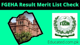 FGEHA Result 2022 Merit List