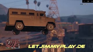 GTA Monster Stunt Jump with Brute Police Riot Vehicle and Wanted Level