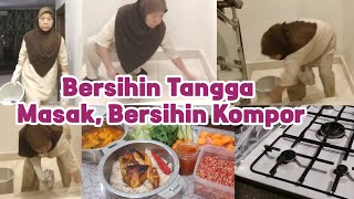 GERCEP !!! Bersihin tangga lanjut Masak ,bersihin kompor | Aktivitas tkw arab @yanalatiefchanel