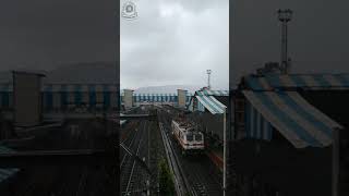 Light Running Kalyan WAP-7 Locomotive In Rain #Shorts