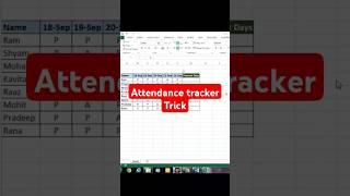 Attendance tracker trick #excelacademy #exceltips exceltricks #exceltraining #excelcourse