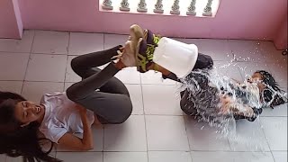 Manipuri sisters water bucket challenge FAIL~!!