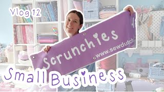 VLOG 12  | New Market Banners!, making skinny scrunchies,  making new products, handmade business