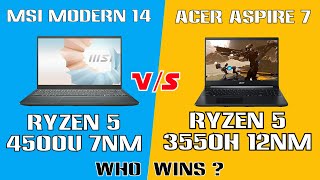 Acer Aspire 7 vs MSI Modern 14 | Dedicated vs Internal Graphics 🔥 | Mid-Budget Gaming 💯