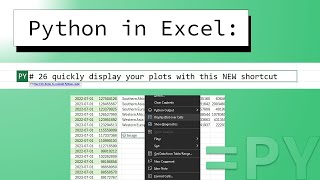 Python in Excel 26 - Quickly display plots with this NEW shortcut!