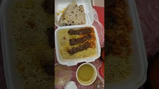 Beef kabab with rice for lunch (arabic food) #kabab #arabicfoods #shorts