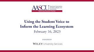 Using the Student Voice to Inform the Learning Ecosystem