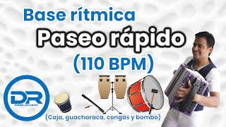 Base rítmica Paseo Rápido (110 BPM) caja, guacharaca, congas y bombo.