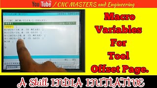 MACRO VARIABLES For Tool Offset CNC PROGRAMMING IN HINDI AND ENGLISH