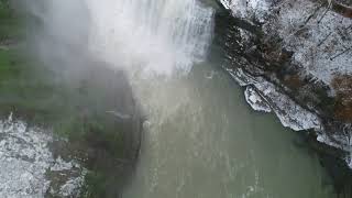 Letchworth State park upper falls by Drone