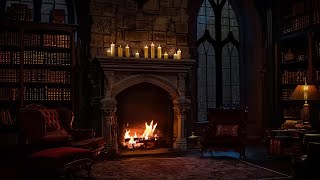 Rain & Fireplace Sounds- NO MIDROLL ADS | Cozy Rain Sounds For Sleeping🌧️Soft Rain on the Old Castle