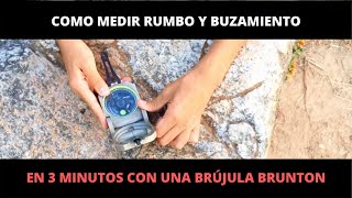 ¿ Como medir rumbo y buzamiento con una brújula brunton ? Práctico y sencillo en 3 minutos