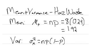 The hazardous waste mean and variance