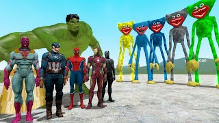 MARVEL AVENGERS VS HUGGY WUGGY IN Garry's Mod! All Colored Huggy Wuggy VS Avengers! (Garry's Mod)