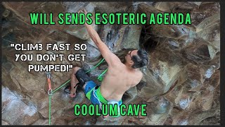 Will Chan sends Esoteric Agenda, 31, Coolum Cave. Beta: climb fast so you don't get pumped. QLD