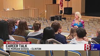 Laura Hutchinson visits The Morgan School in Clinton for a career talk