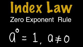 Zero Exponent Rule | Zero Index Rule | Law of Exponent | Index Law | #maths #tutorial #exponent