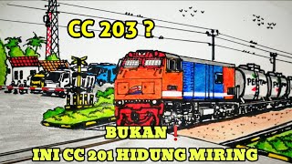 LOKOMOTIF CC 201 HIDUNG MIRING, MENGGAMBAR PERLINTASAN KERETA API