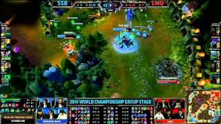 2014世界大賽 新加坡站 小組賽 C&D D2G6 SSB vs LMQ Deft 時間差的Pentakill