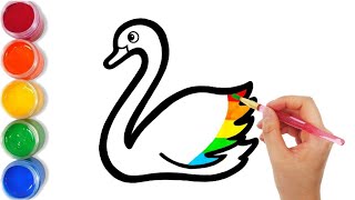 How to draw a Swan for kids? Bolalar uchun qanday Oqqush rasmini chizish mumkin?