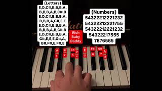 Rich Baby Daddy piano tutorial (letters and numbers)