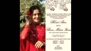 Minal khan wedding card| Minal khan Wedding start|