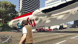 a whole jet airliner crashes outside michael's house (gta 5)