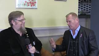 Mike Holmes being interview at Royal Canadian Legion Branch 10 in 2016 by Reginald Argue