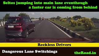 Dangerous lane switching | Seltos Risky Drive | Reckless Drivers