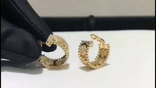 Van Cleef Arpels Frivole Clover Earrings 18K Real Gold With Fiamonds