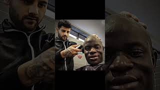 N'golo Kante photos with barber 2018 & 2024 😀 #shorts #france #football #viral #funny