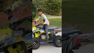 When it’s Time To Load.9 year old riding Polaris Outlaw 110