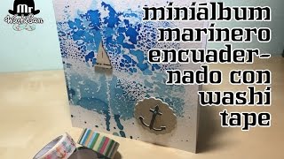 Mini álbum encuadernado con washi tape