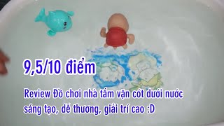 Review Đồ chơi nhà tắm vặn dưới dây cót dưới nước rùa heo sáng tạo giải trí dễ thương