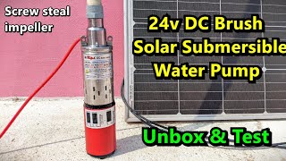 24v Solar Submersible Water Pump | Screw steal impeller | Unbox & Test POWER_GEN